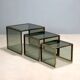 Tables basses vintage en acajou et verre, design, Italie, années 1960-1970