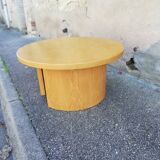 Vintage coffee table round light wood