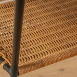 1950s Coffee Table with Raffia Shelf