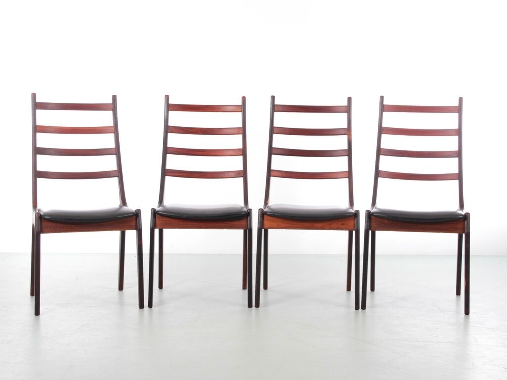 Suite of 4 Scandinavian rosewood chairs from Rio