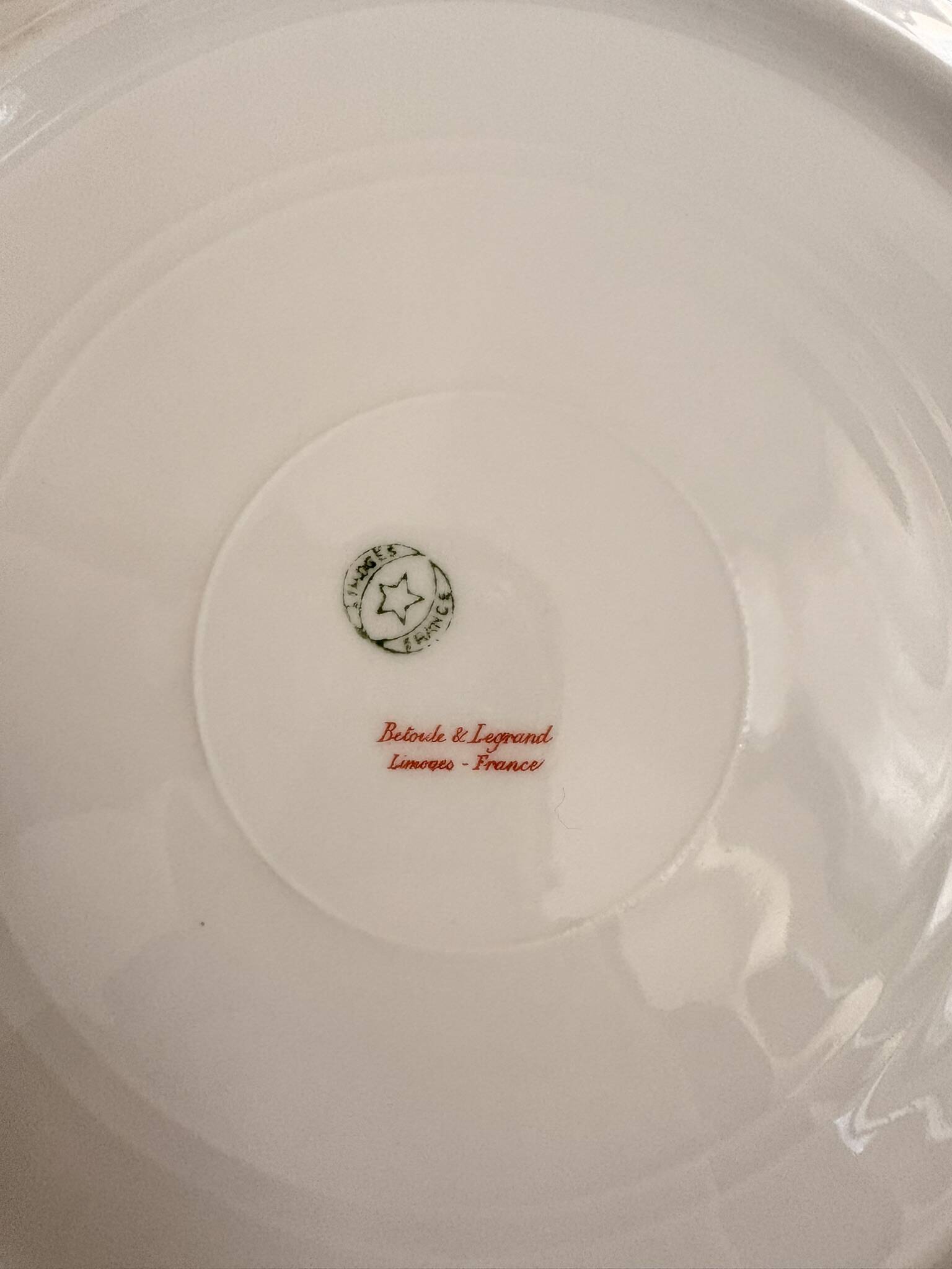 Lot 5 Plate Porcelain Limoges Blue Gold Betoule & Legrand France