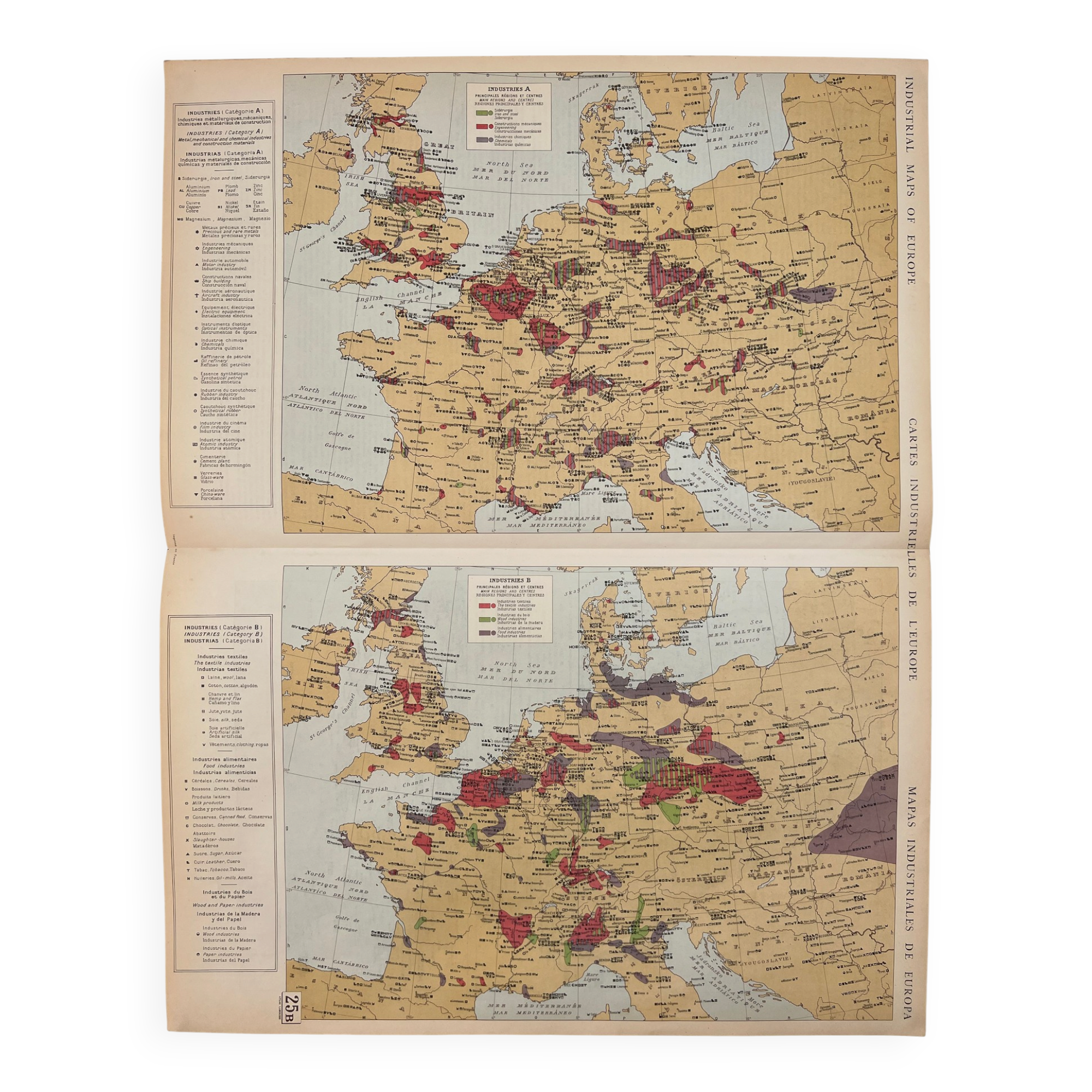 Cartes industrielles de l’Europe — Double planche originale