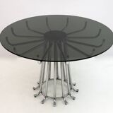 Gastone Rinaldi Mid-Century Modern Italian Chromed Metal Round Dining Table