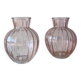 Paire de vases en verre