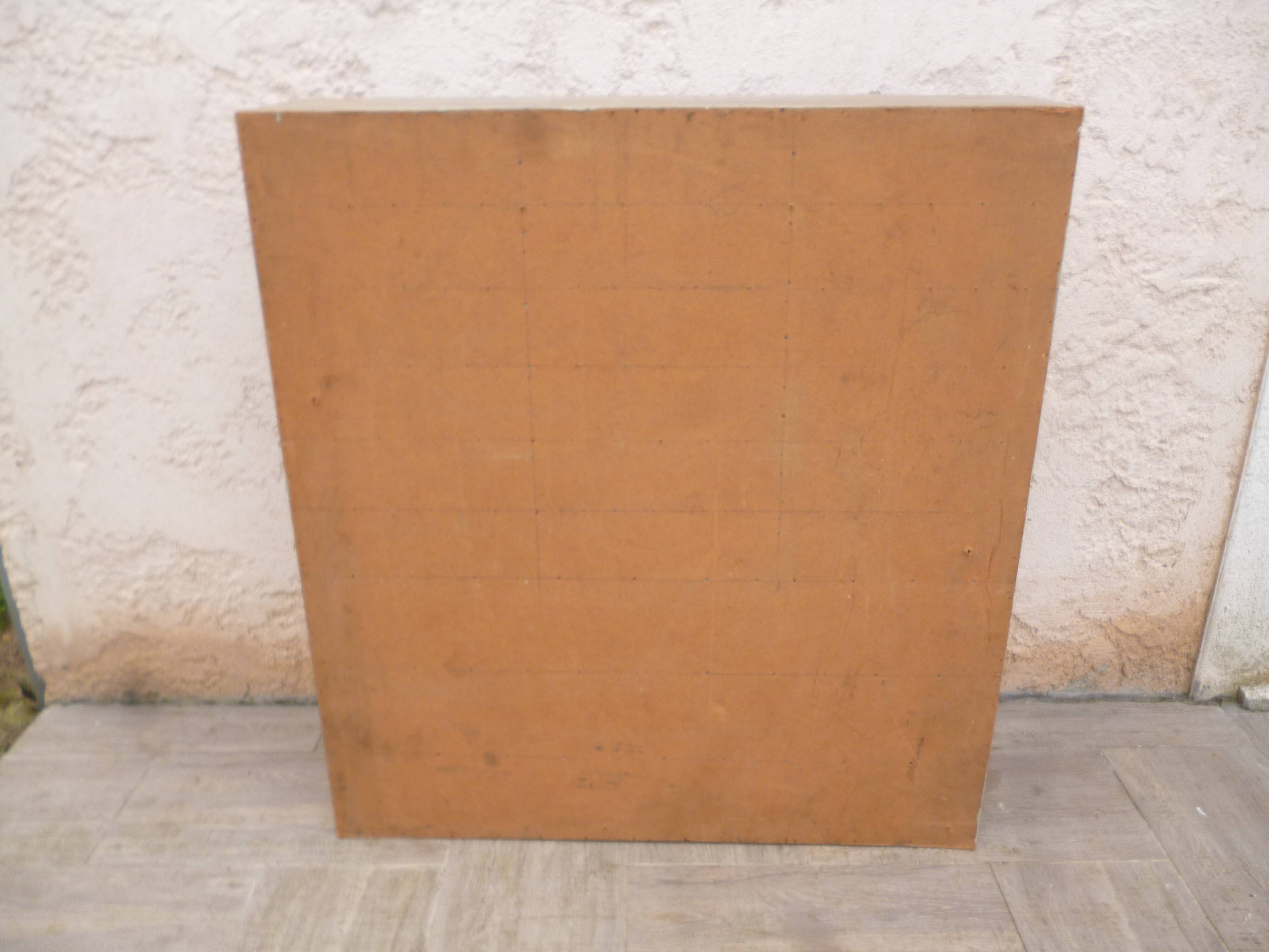 Sorting wood locker cabinet with Vintage labels