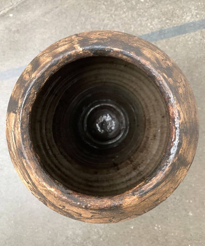Brutalist Mid-Century Vase in German Ceramic by Gerhard Liebenthron, 1977