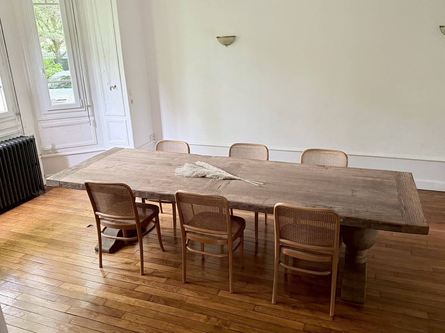 Monastery table - sun - in solid old oak - length 375 cm
