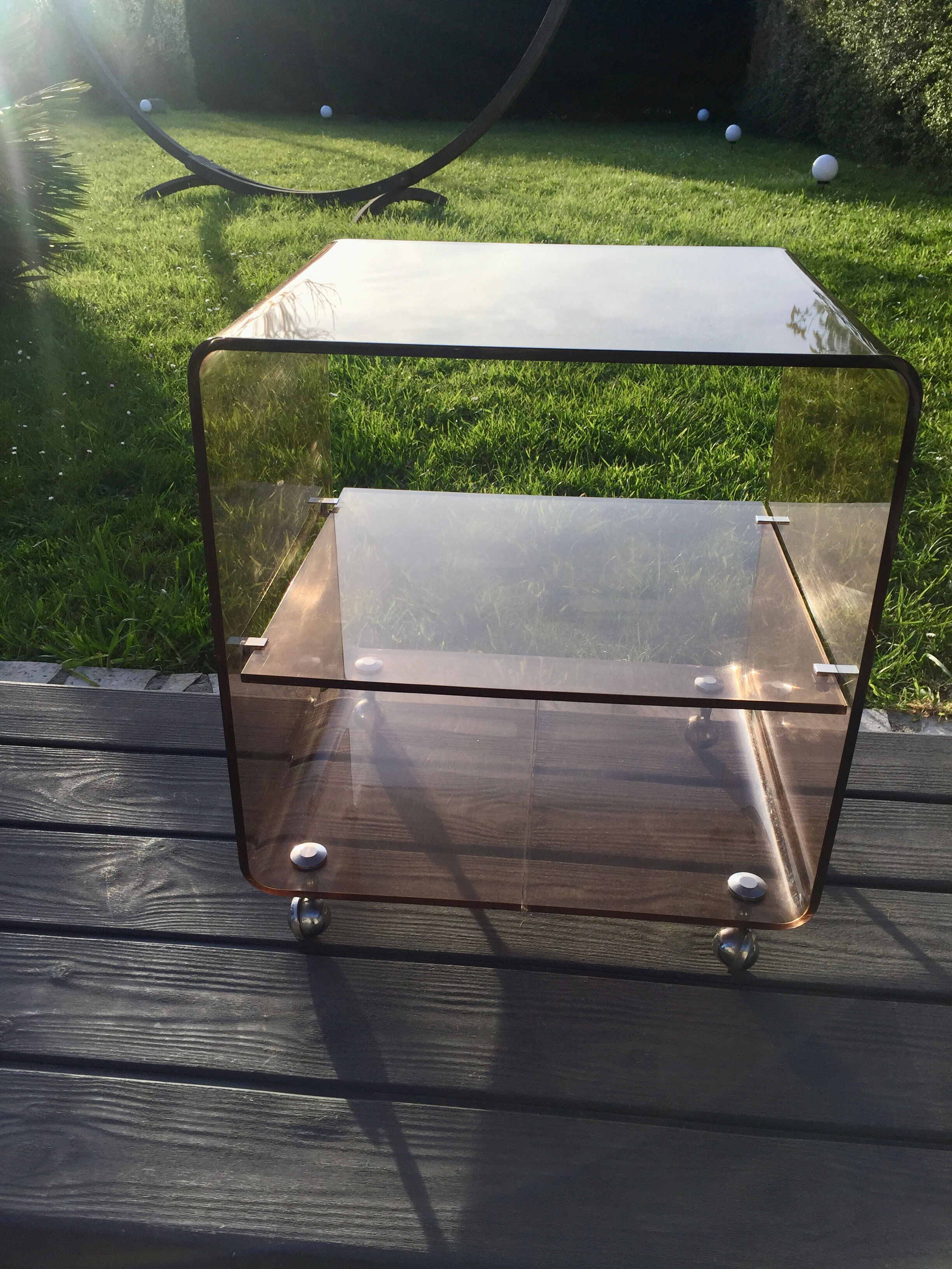 Vintage coffee table 70 with wheels