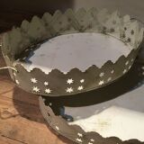 Pair of white patinated metal trays