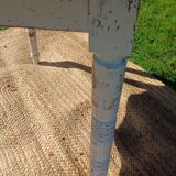 Antique patinated round table – wooden top