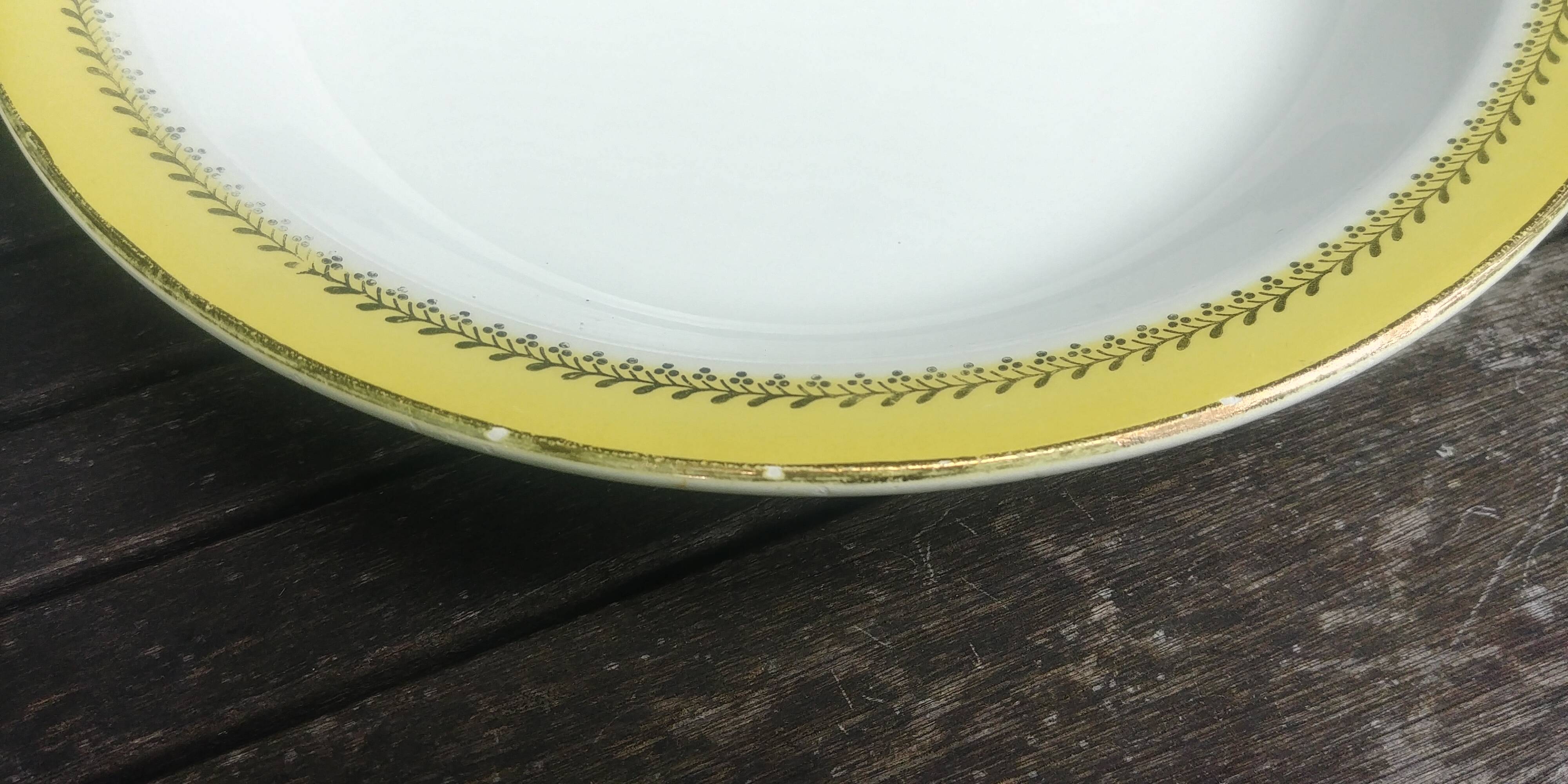 Lot of two large old porcelain serving dishes signed "Biarritz".