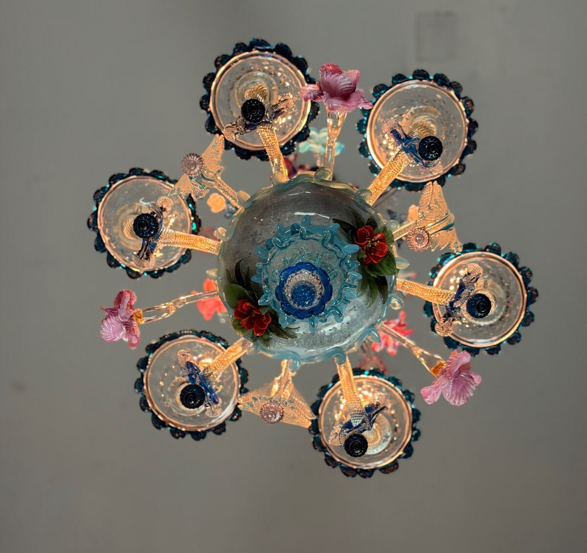 Venetian chandelier in multicolored Murano glass, circa 1930