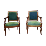 Pairz de fauteuils à crosse en acajou