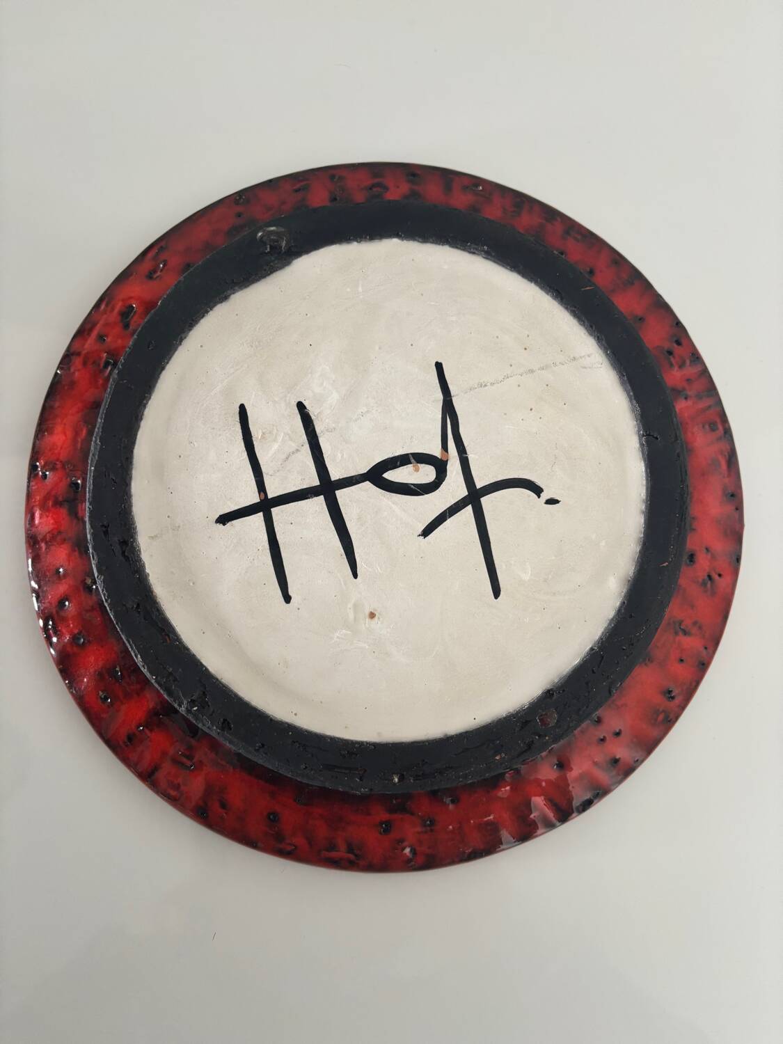 Vallauris ceramic mirror, signed