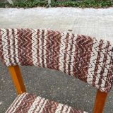 Scandinavian chair Baumann, solid beech wood with light beech and beige burgundy wool.