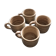 Set of 4 beige stoneware mugs.
