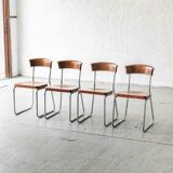 Set of 4 'B257' dining chairs by Emile Guillot, 1920s