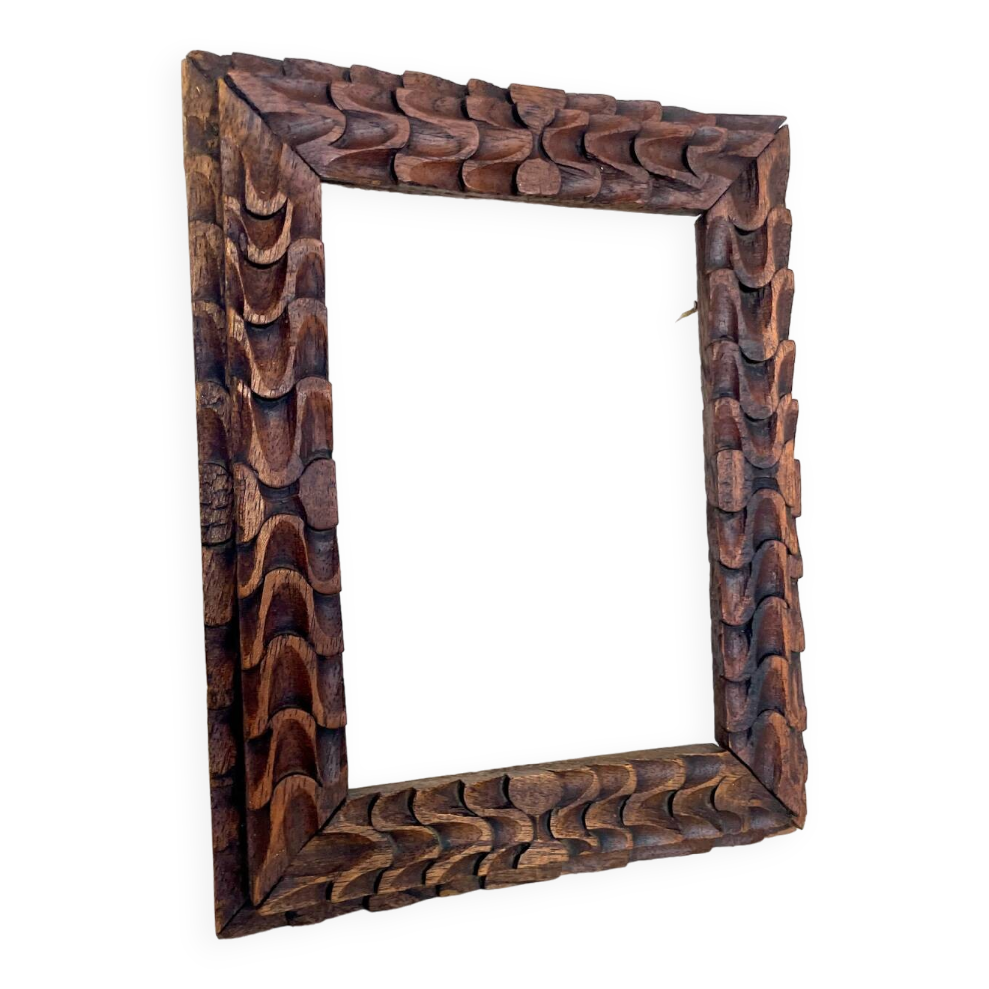 Antique handcarved frame Cedarwood 23.5 cm x 18.5 cm