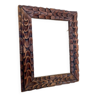 Antique handcarved frame Cedarwood 23.5 cm x 18.5 cm