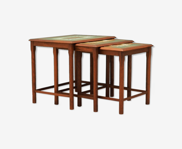 Set of three teak nesting tables, Danish design, 60