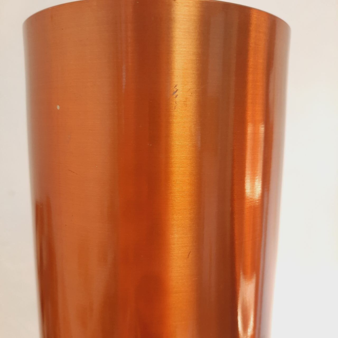 Three vintage suspension lamps, copper aluminum and glass