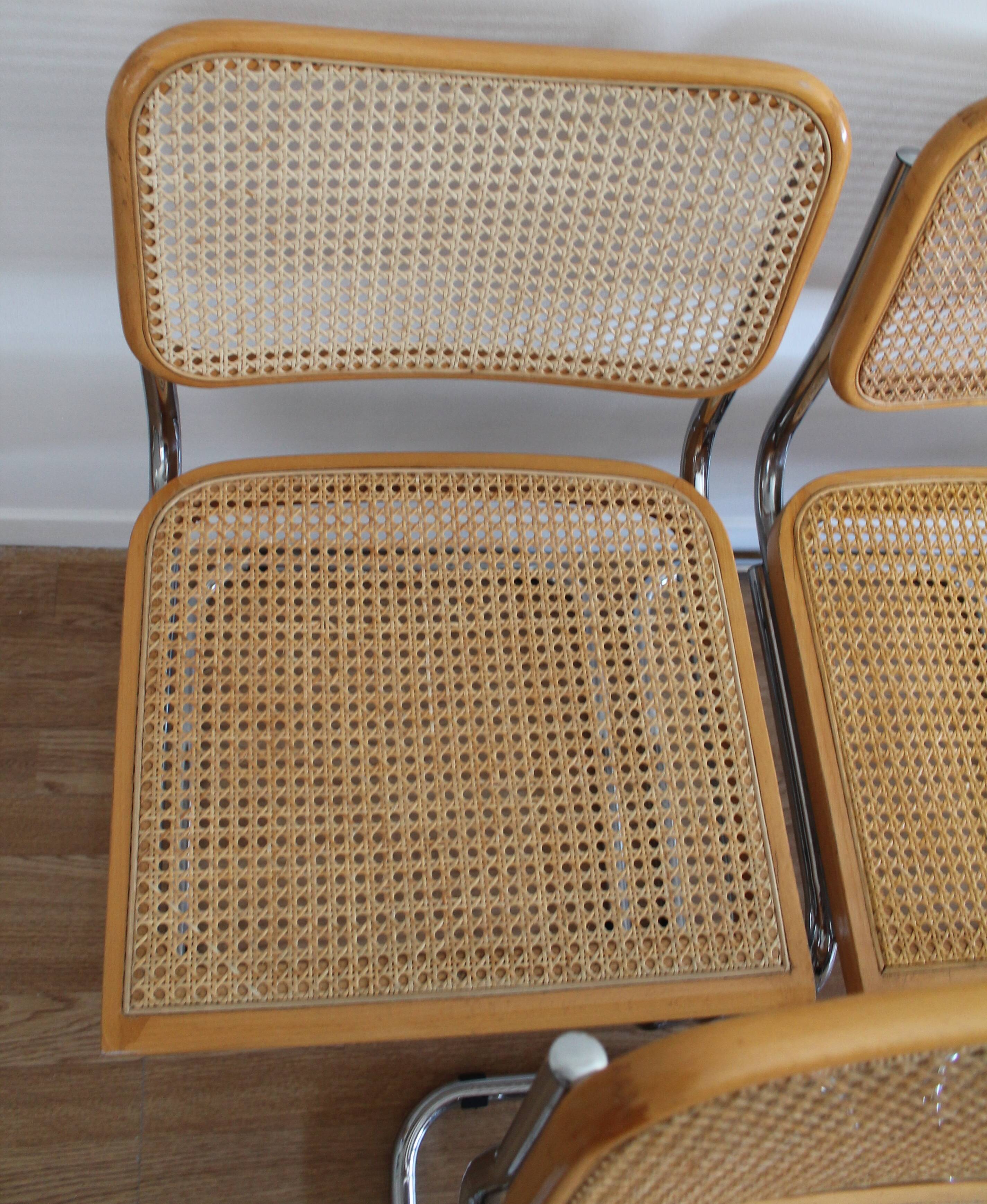 Lot de 6 chaises Cesca B32 par Marcel Breuer