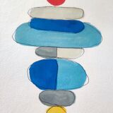 Geometric painting on paper