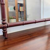 Vintage mirror with a bamboo effect in burgundy, chic exotic style - 79 x 64 cm