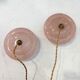 Pair of Art Deco suspensions in pink Clichy glass