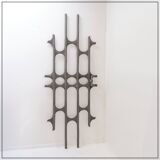 Brutalist cast aluminum door panel in the style of Paul Evans, 1960s