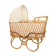 Vintage mid century rattan cradle