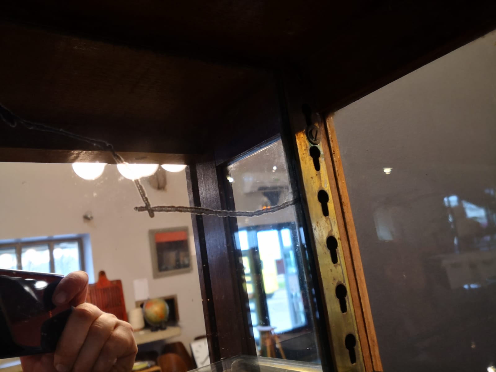 Wood and Art Deco glass showcase