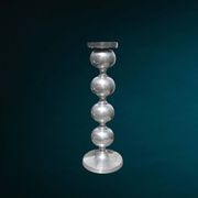 Space Age candlestick in cast aluminium with stacked balls – 1970s