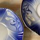 Assiettes  Sarreguemines décor Arum bleu cobalt