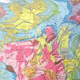 Old map of France from 1950 43x43cm