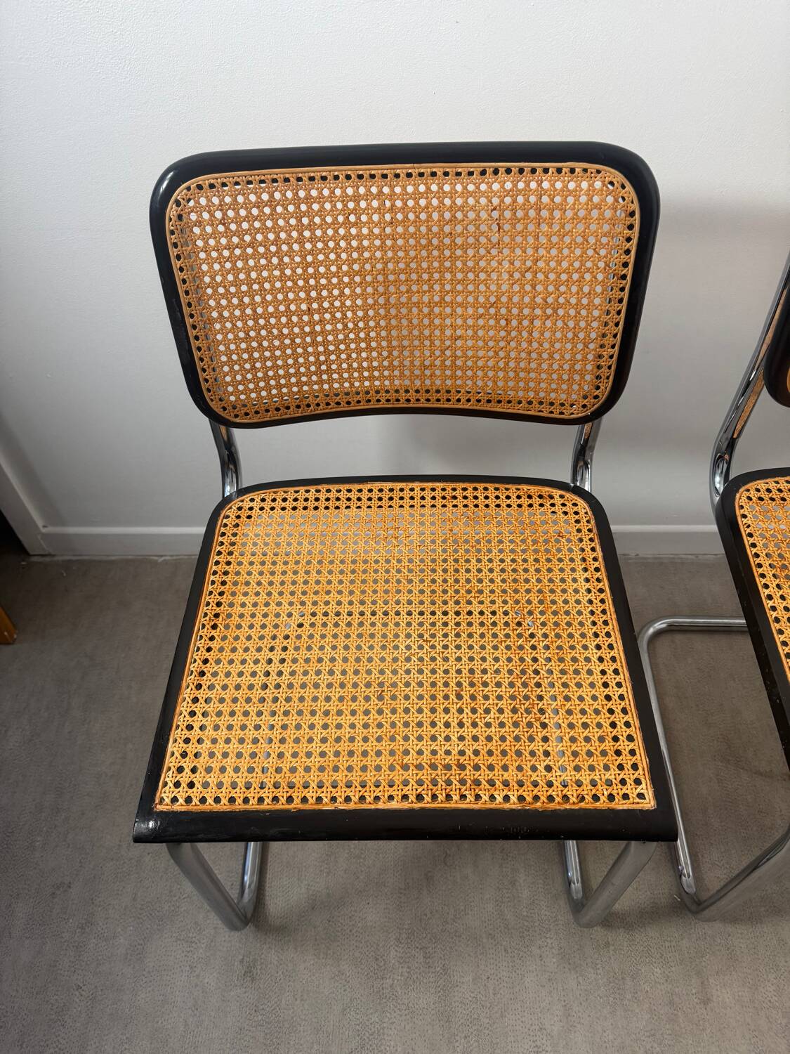 Pair of Marcel Breuer Cesca chairs Made in Italy