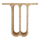 Modern Pair of Italian Ivory Travertine Consoles with Semi-Circular Arches
