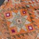 Tapis Couloir Vintage Anatolien Orange Motifs Géométriques, 83x367 Cm