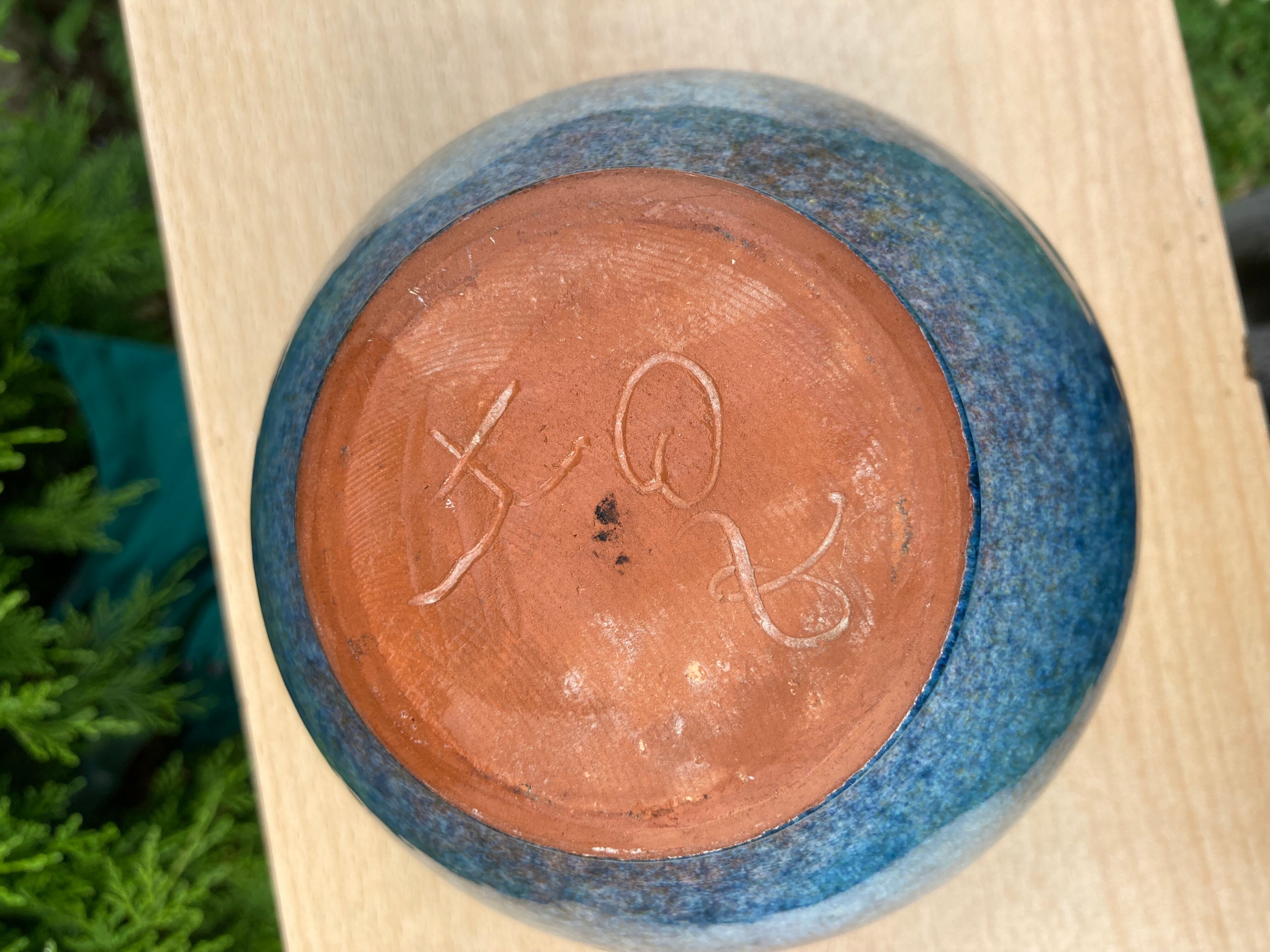 Enamelled ceramic vase