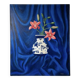 Peinture sur toile Lys et drapé bleu
