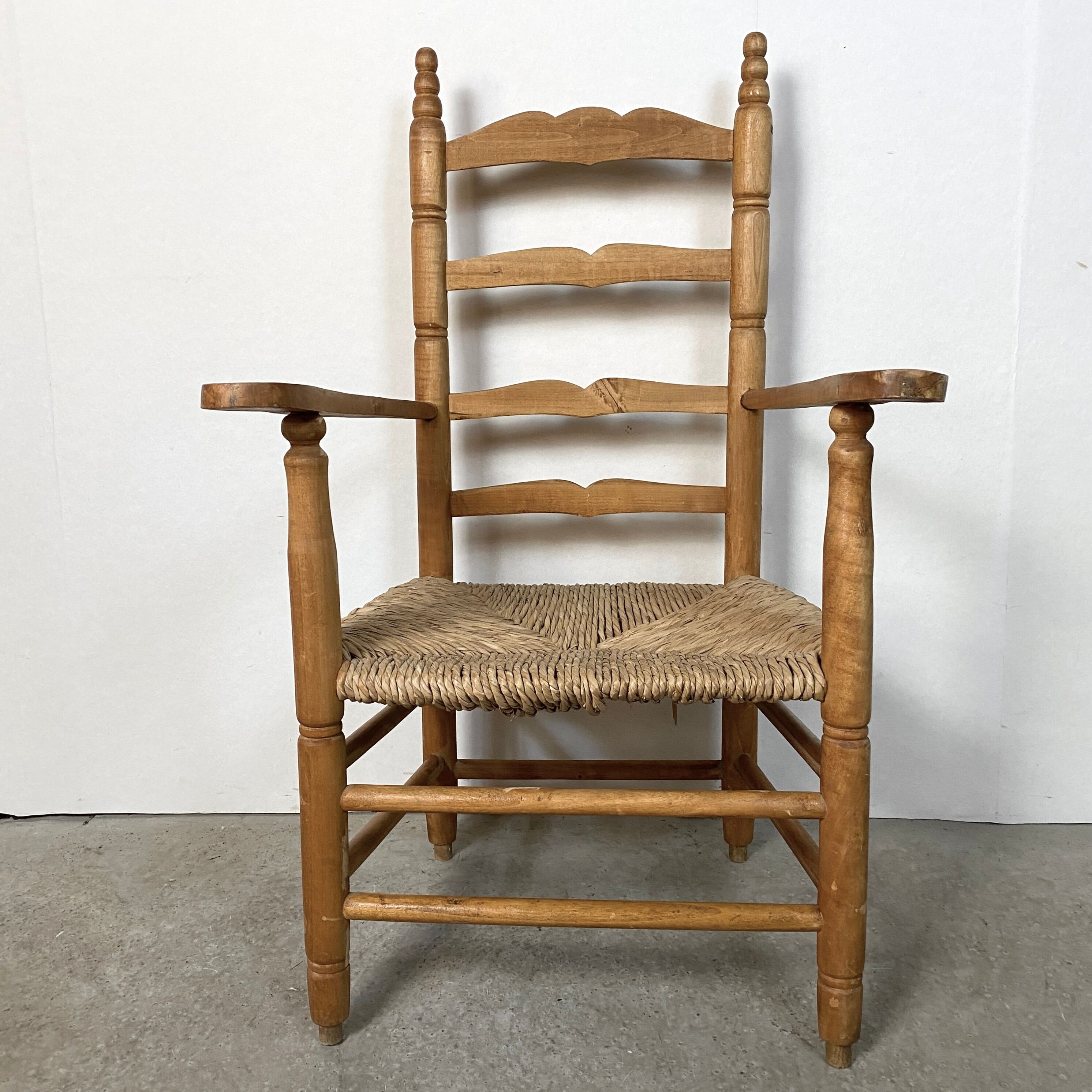 Country straw armchair