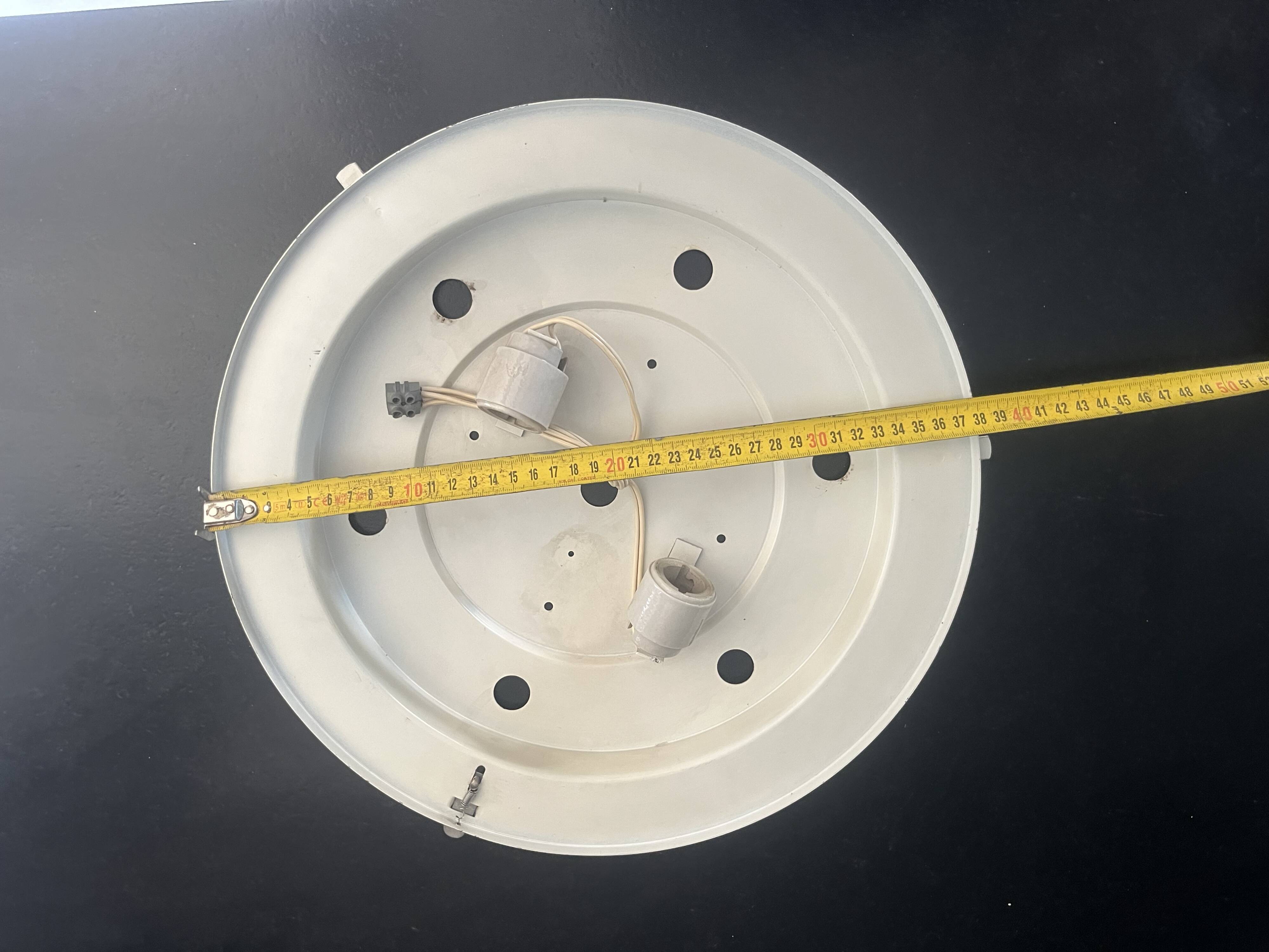Lacquered metal Holophane ceiling light