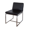 Leather and metal armchair