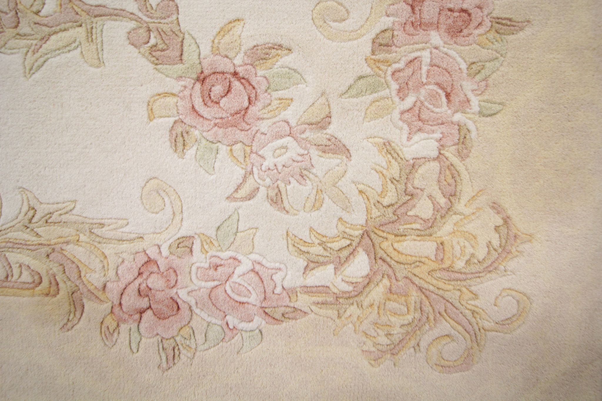 Tapis de laine chinoise orientale de crème fait main 124x182cm