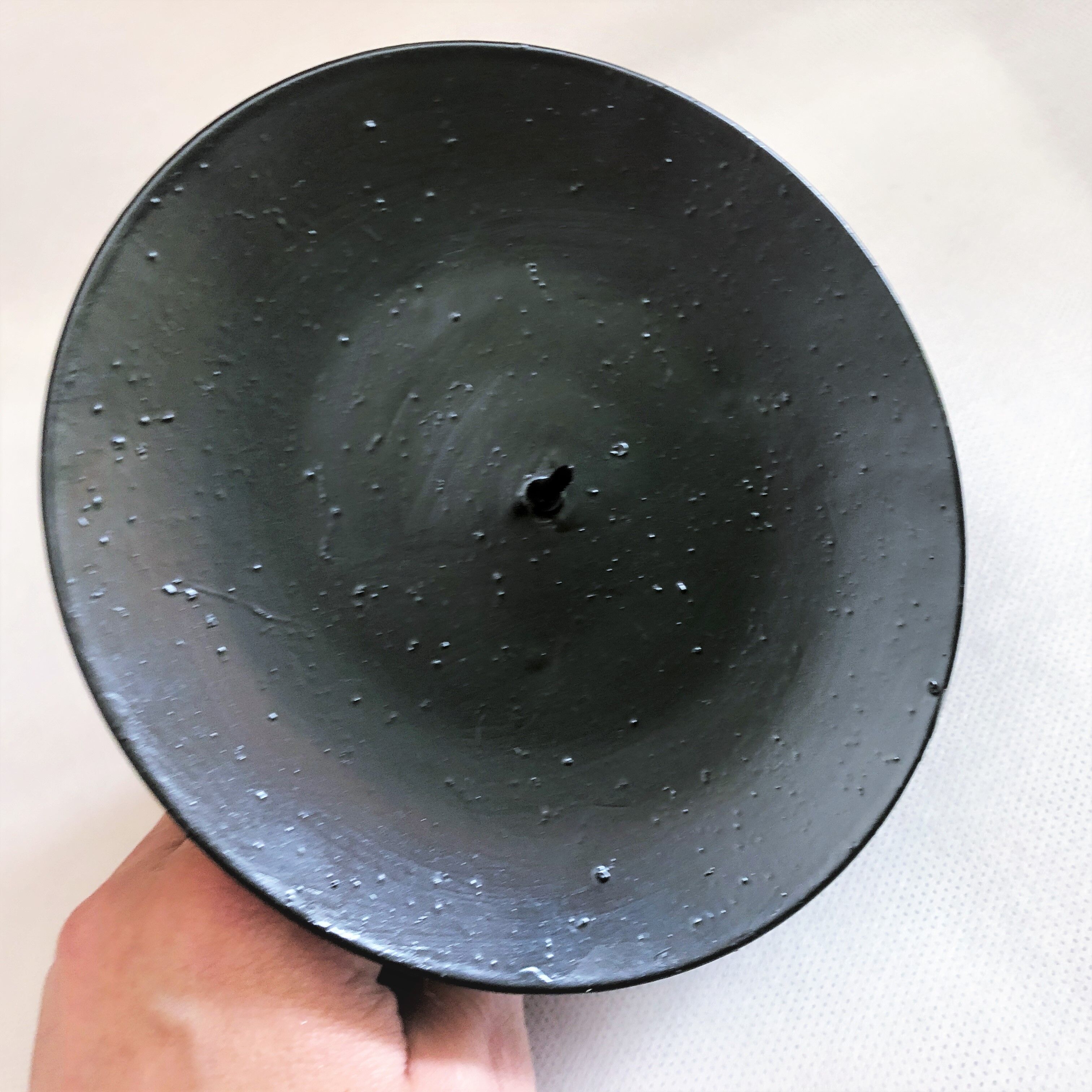 Black wrought iron picnic candle holder