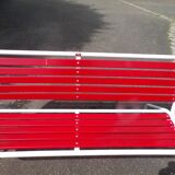 Old folding wooden and metal bench