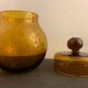 Jam maker or candy maker in amber yellow glass signed Biot