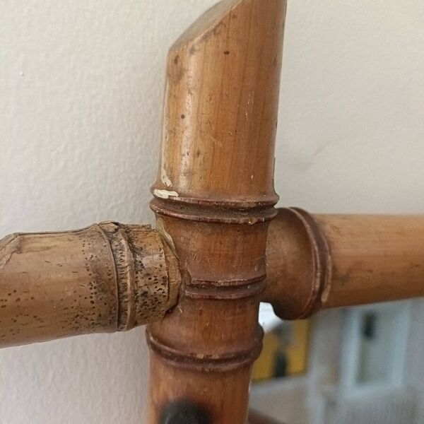 Miroir circa 1950 en imitation bambou
