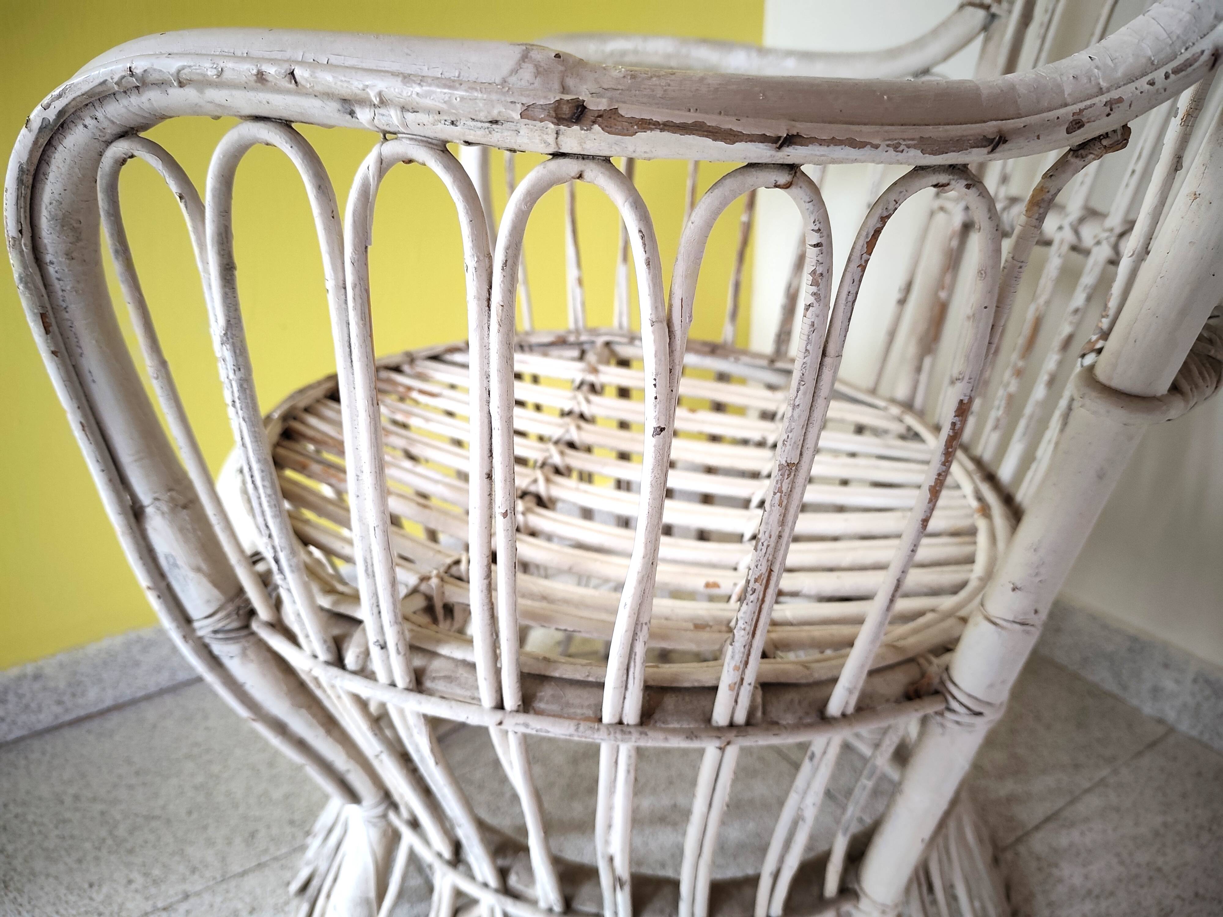 Rattan armchair in the style of "Emmanuelle armchair"