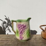 Pitcher in slip - earthenware Saint Clement numbered with fruit and grape basket decoration